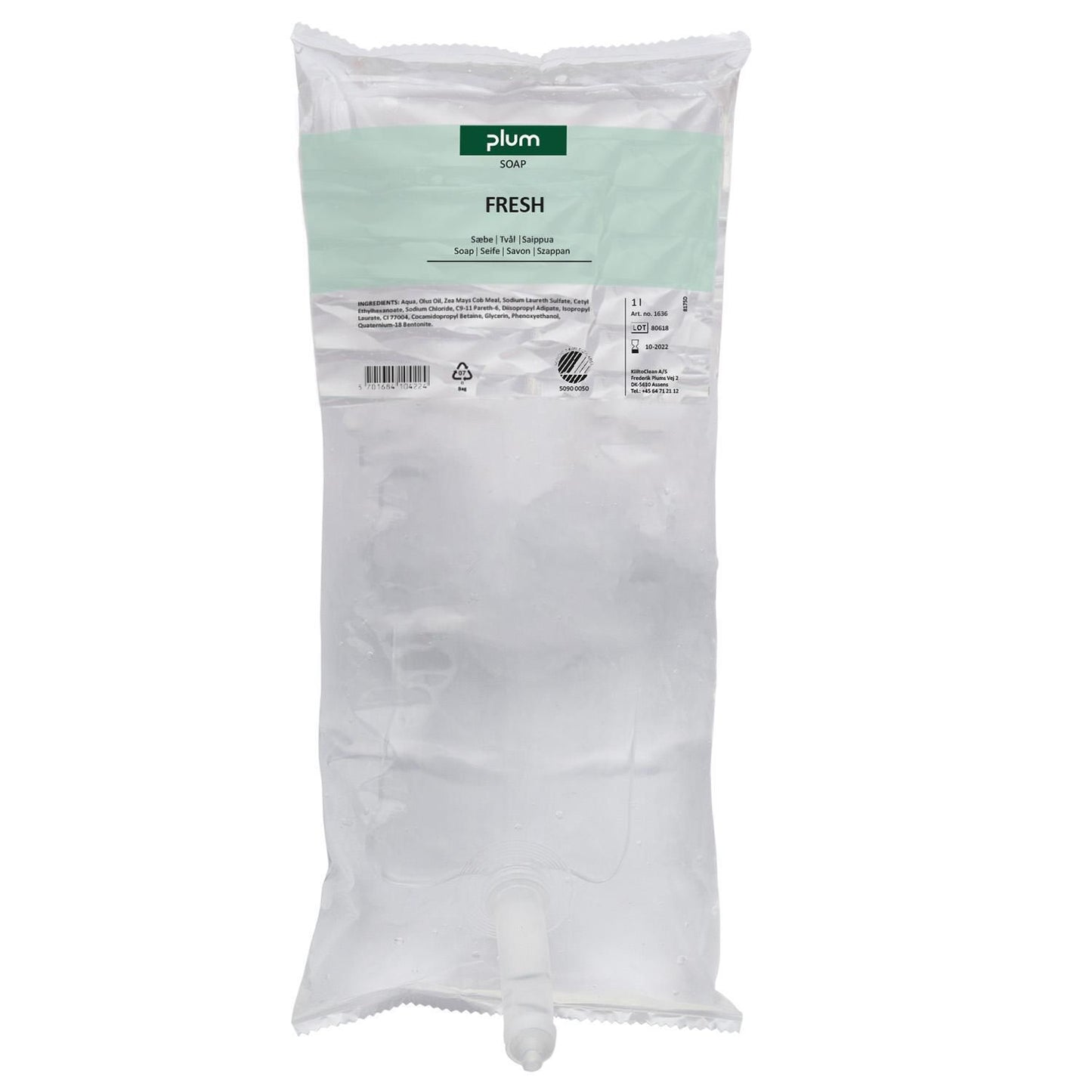 Cremesæbe Plum Fresh 1ltr Svanemærket med Parfume til CombiPlum dispenser,6 fl x 1 ltr/krt