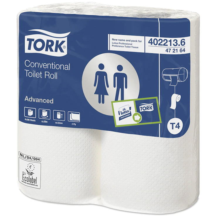 Toiletpapir Tork Advanced T4 47,5m 2-lag hvid,7 pk x 6 rl/krt