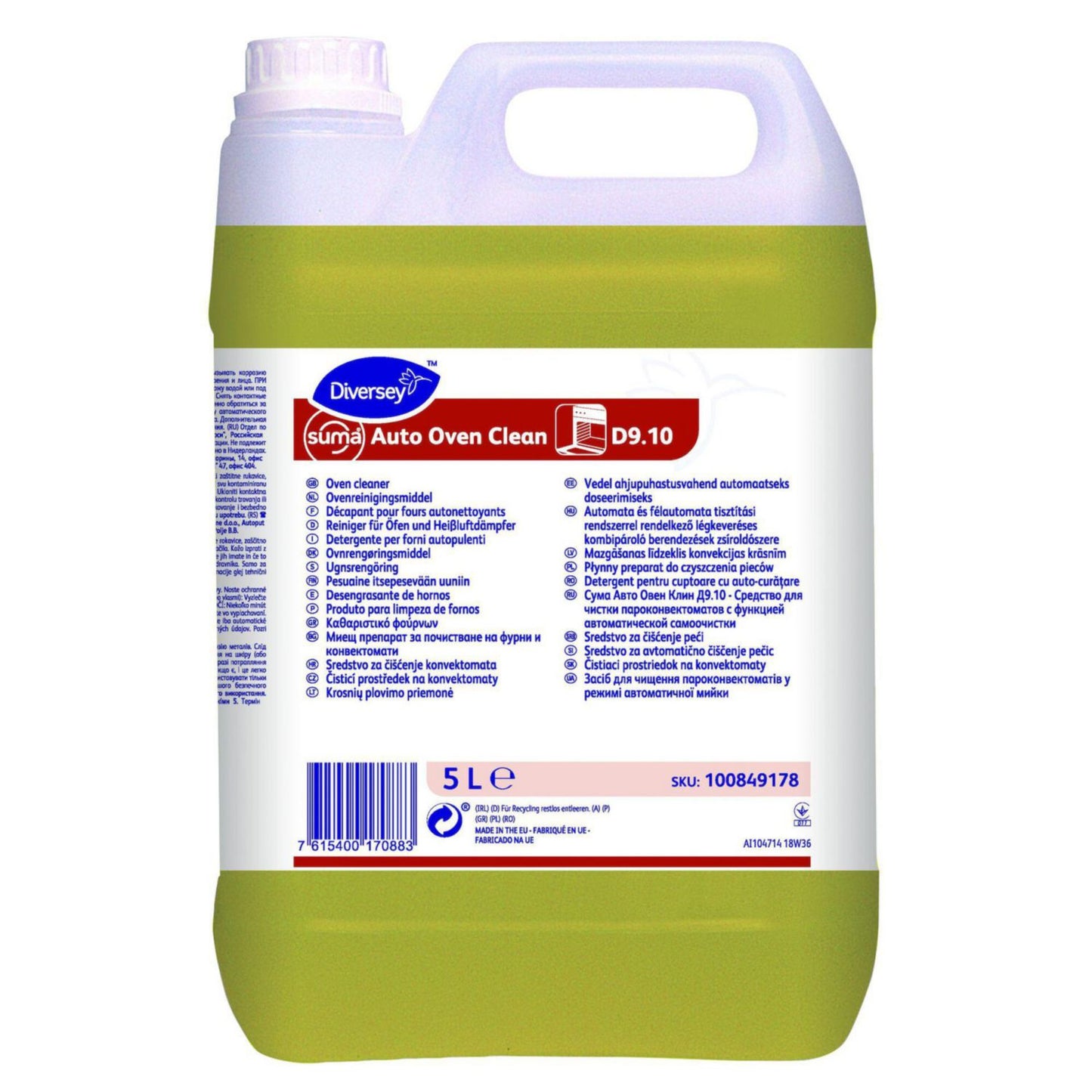 Ovnrengøring Flydende Suma Auto Oven Clean D9.10 5ltr til Auto-renseprogram,2 dnk x 5 ltr/krt