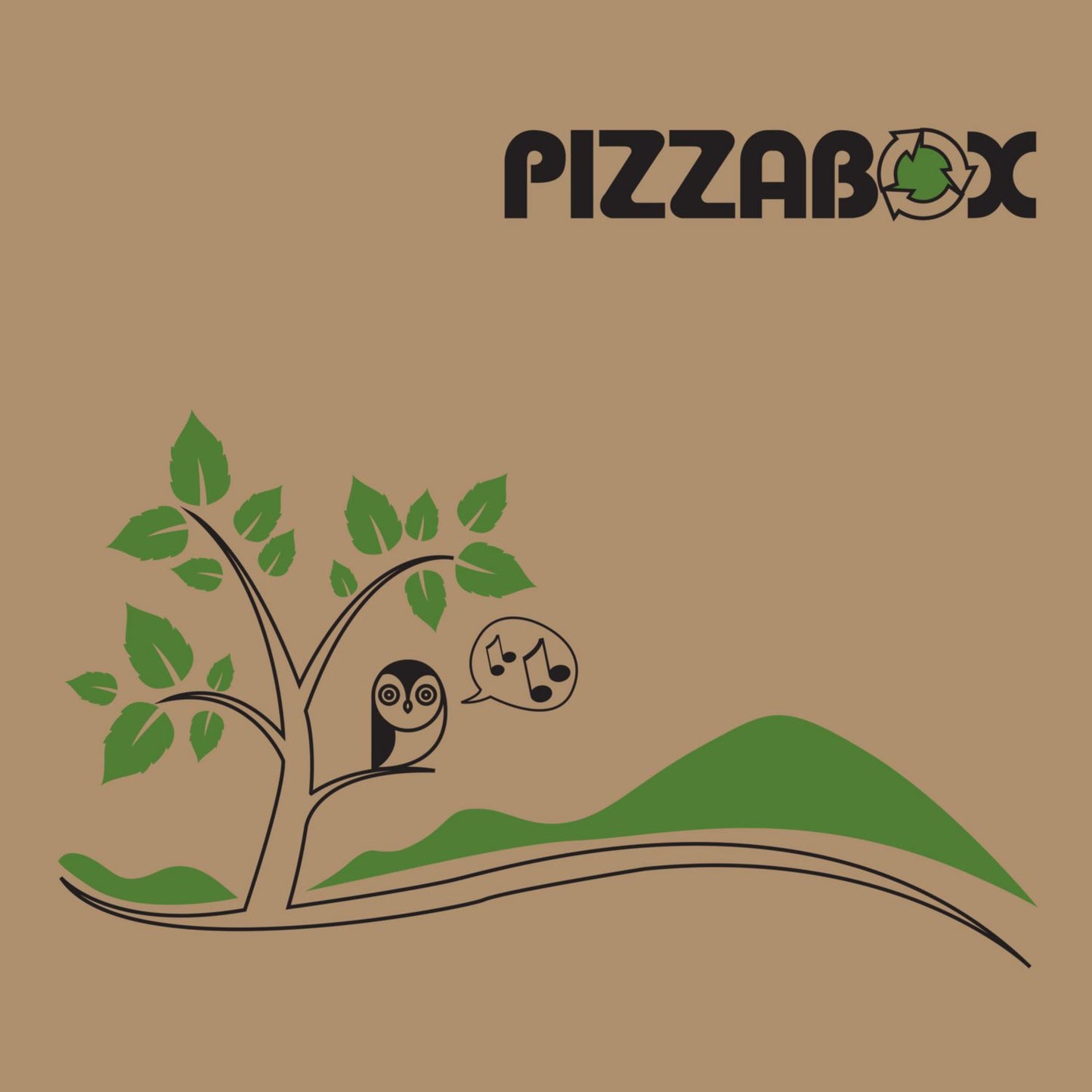 Pizzaæske TWK/242/E Model C L32xB32xH3cm brun med tryk Pizzabox,100 stk/krt