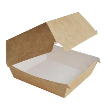 Burgerboks L10xB10xH8cm Pap brun/hvid,2 pk x 120 stk/krt