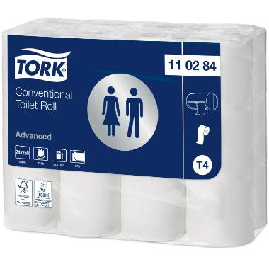 Toiletpapir Tork Advanced T4 2-lag 31.4m hvid,24 rl/krt