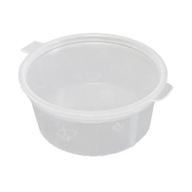 Dressingbæger Catersource rund 60mL Ø62xH25mm PP med hængslet låg transparent,50 stk/pk