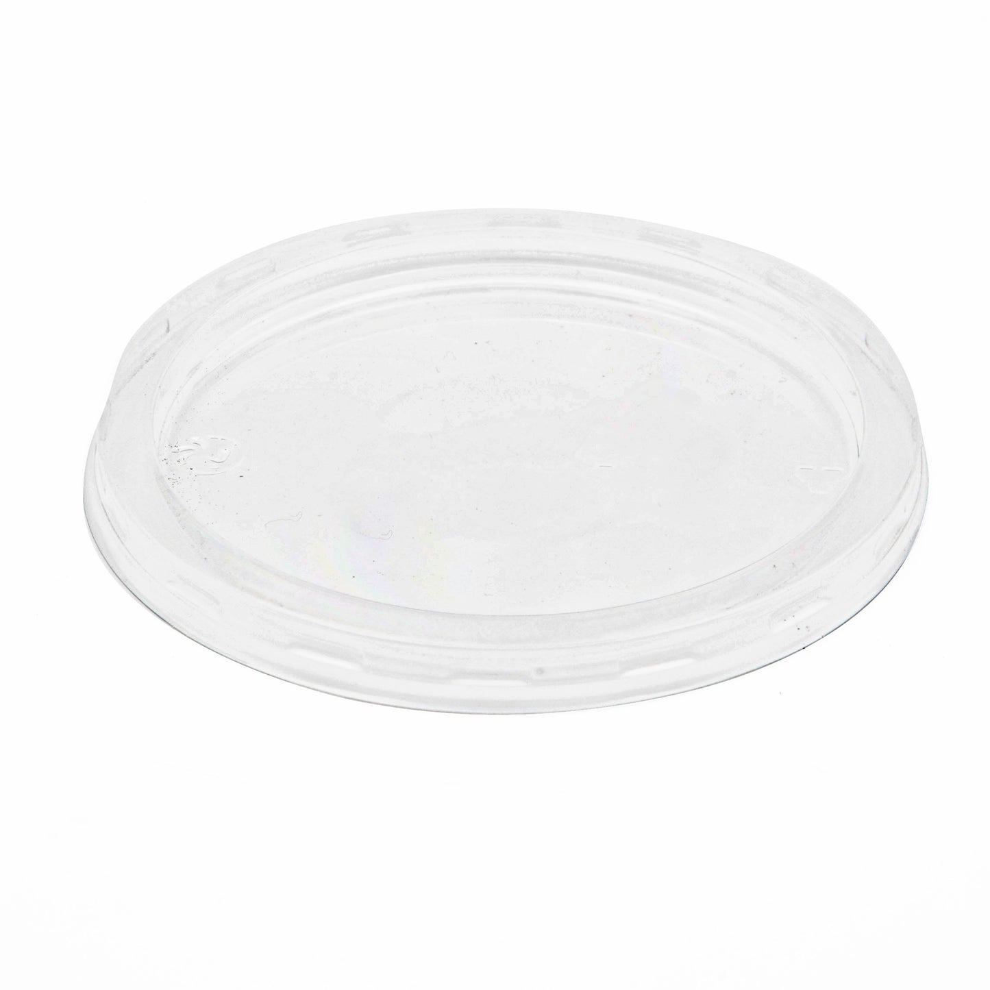 Plastlåg flad Delipot rund Ø101mm RPET klar,16 pk x 50 stk/krt