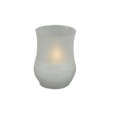 Lysbowle Brændetid 40 timer Frostet Hvid Glas,1 stk