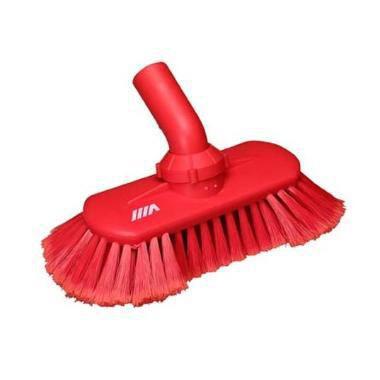 Vaskebørste 240 mm Blød med Vandgennemløb Rød,4 stk/krt