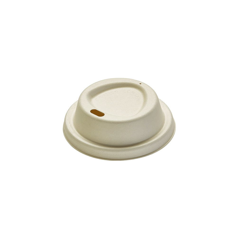 Drikkelåg Bagasse Ø80xH25mm Til Kaffebæger Natur,50 stk/ps