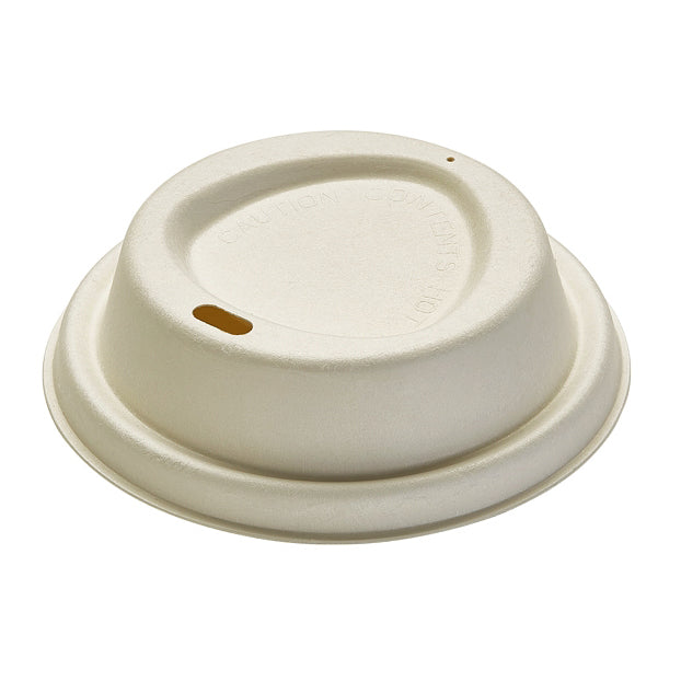 Drikkelåg Bagasse Ø90xH30mm Til Kaffebæger Natur,50 stk/ps