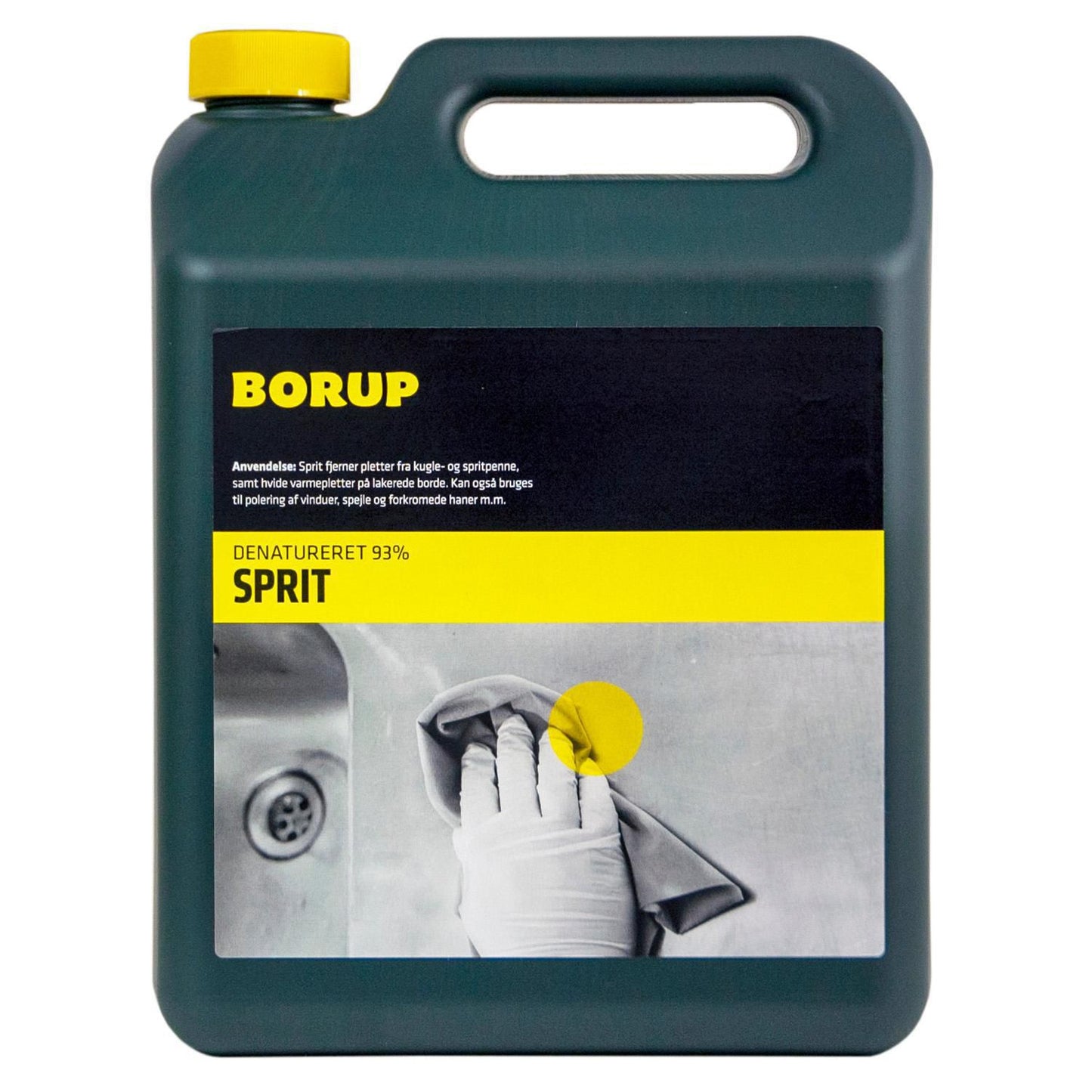 Husholdningssprit Borup Denatureret ethanol 93% 5ltr Baseret på bioethanol,5 Ltr/dnk