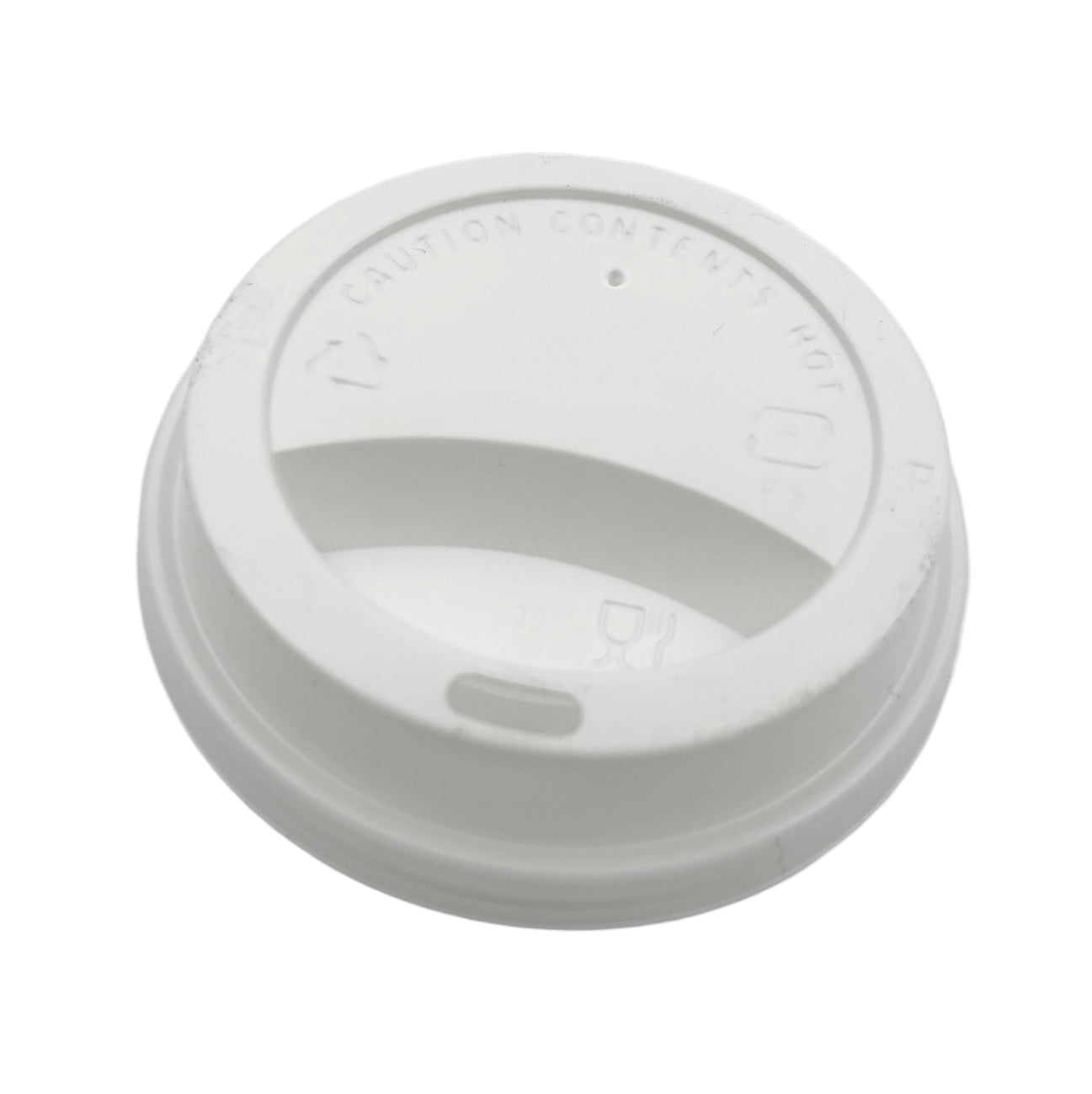 Drikkelåg Plast Ø90xH20mm Til Kaffebæger Hvid,50 stk/ps