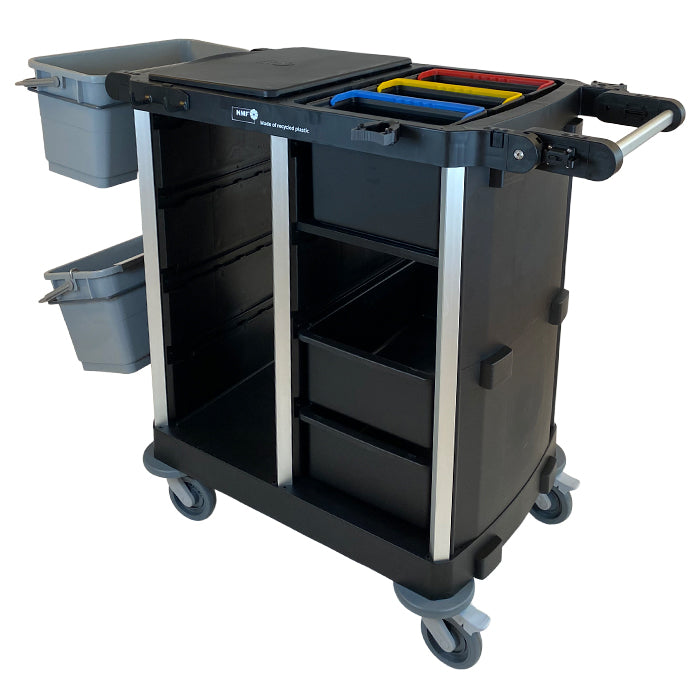 Rengøringsvogn NRT 2.0 Medium L146xB62xH107cm RPP med drypvogn Sort,stk