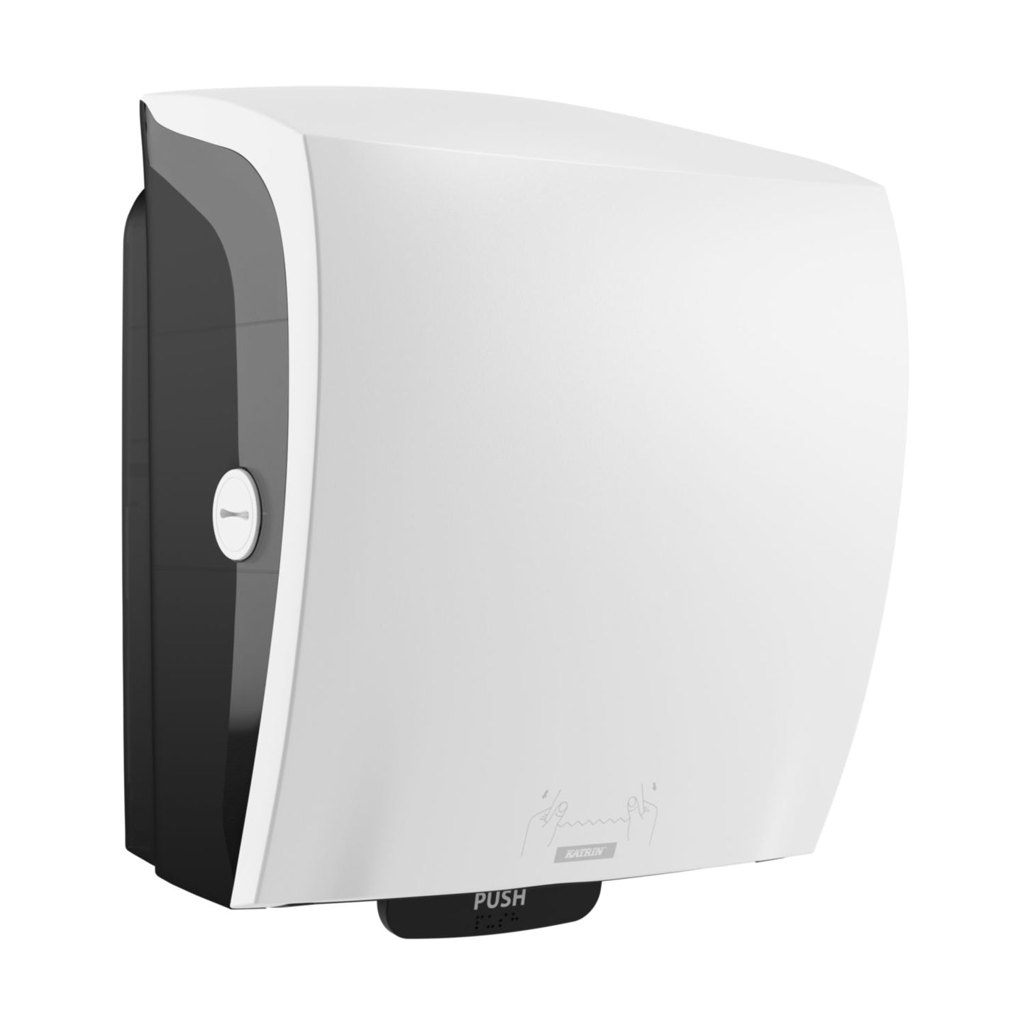 Dispenser Katrin Håndklæderulle XL L21.6xB32.2xH39.7cm ABS Hvid,1 stk/krt