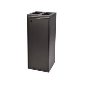 Affaldsstativ 2 delt 2x60ltr L345xB345xH865mm med Låge Sort,1 stk