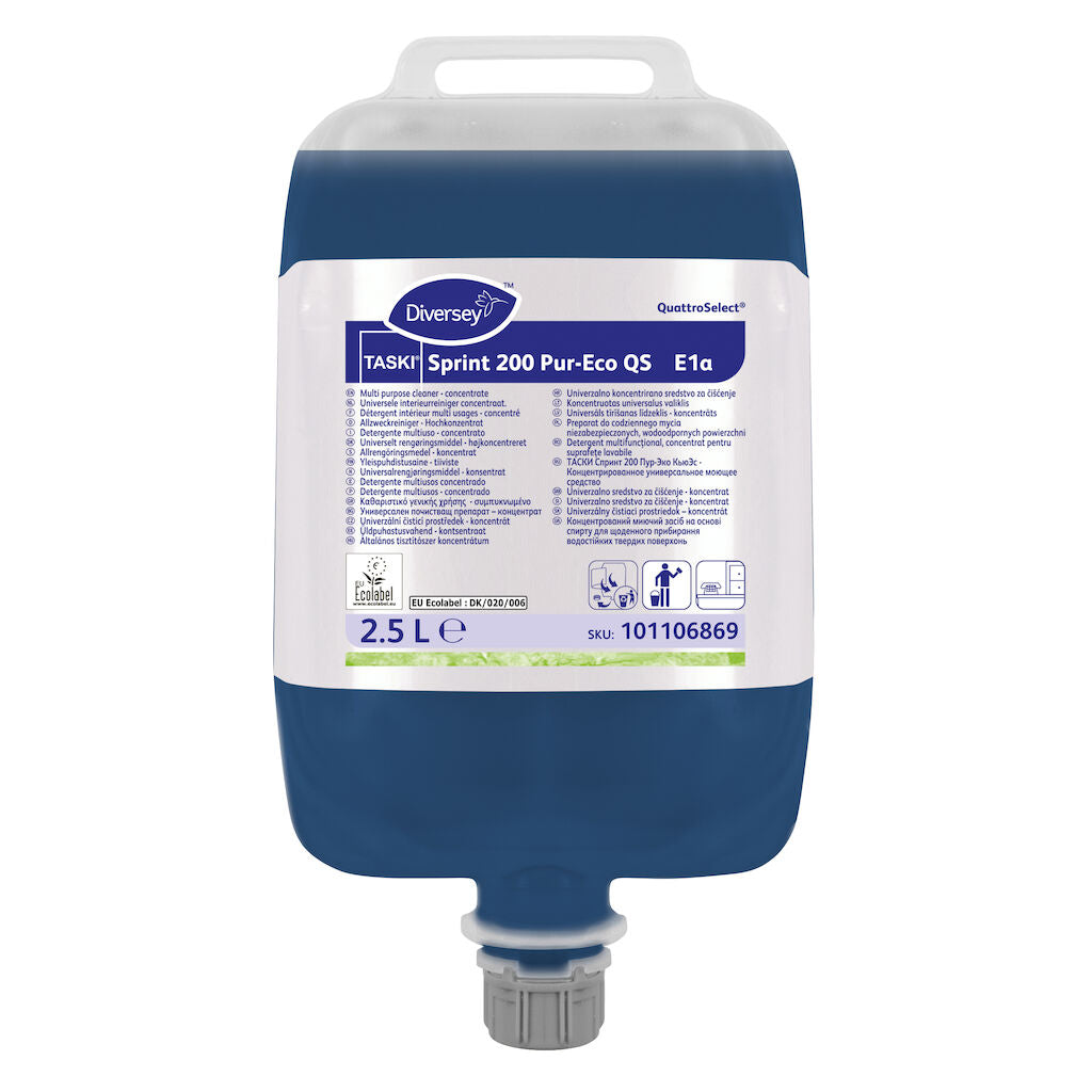 Universalrengøring Taski Sprint 200 Pur-Eco QS 2,5ltr Ecolabel Hvid,2 stk x 2.5 ltr/krt
