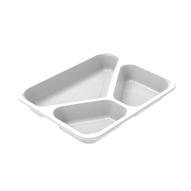 Bakke 3-rum C2227-3A 405/210/155ml L22.7xB17.8xH3cm CPET Hvid,492 stk/krt