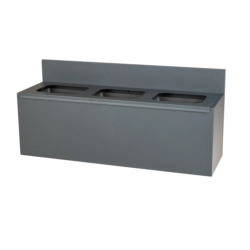 Affaldsstativ vægophængt 3 delt 3x20ltr L1105xB320xH495mm med Softclose Grå,1 stk/krt