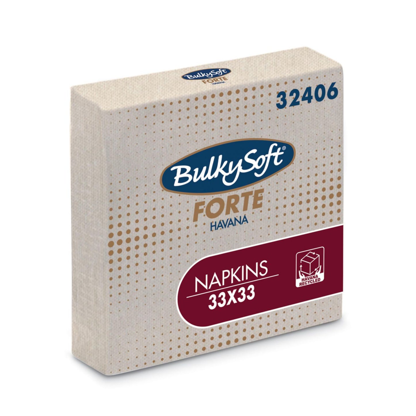 Serviet Bulkysoft 33x33cm 2-lag Natur,100 stk/pk