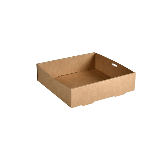Bakke Boks 1-rum Glance Firkantet 3000ml L22.6xB22.5xH6cm Pap uden låg Brun,100 stk/krt