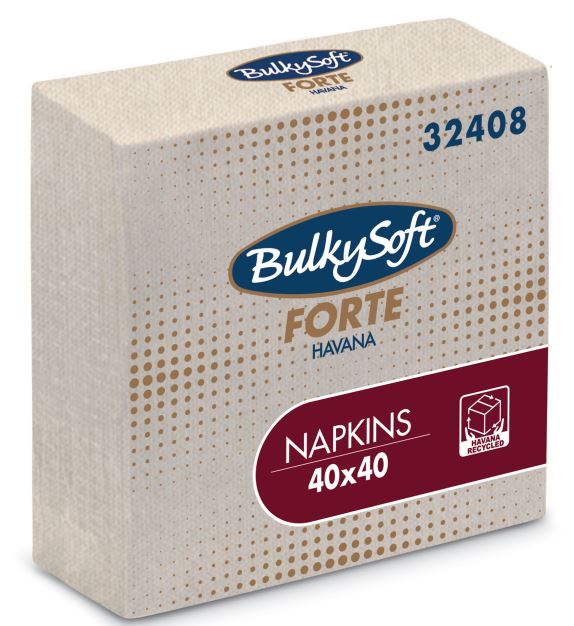 Serviet Bulkysoft 40x40cm 2-lag Natur,100 stk/pk