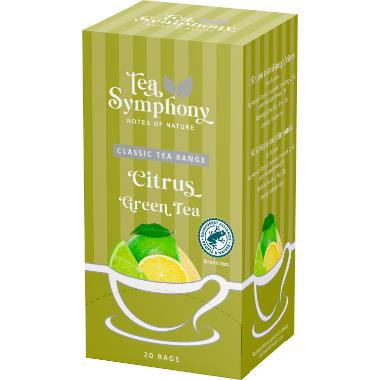Te Tea Symphony Citrus Green Tea 20 breve Rainforest Alliance,6 pk x 20 stk/krt