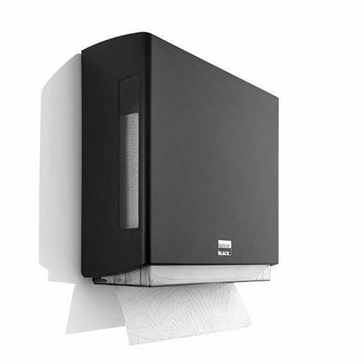 Dispenser Håndklædeark BlackSatino L10xB25xH25cm Plast Sort,1 stk/krt