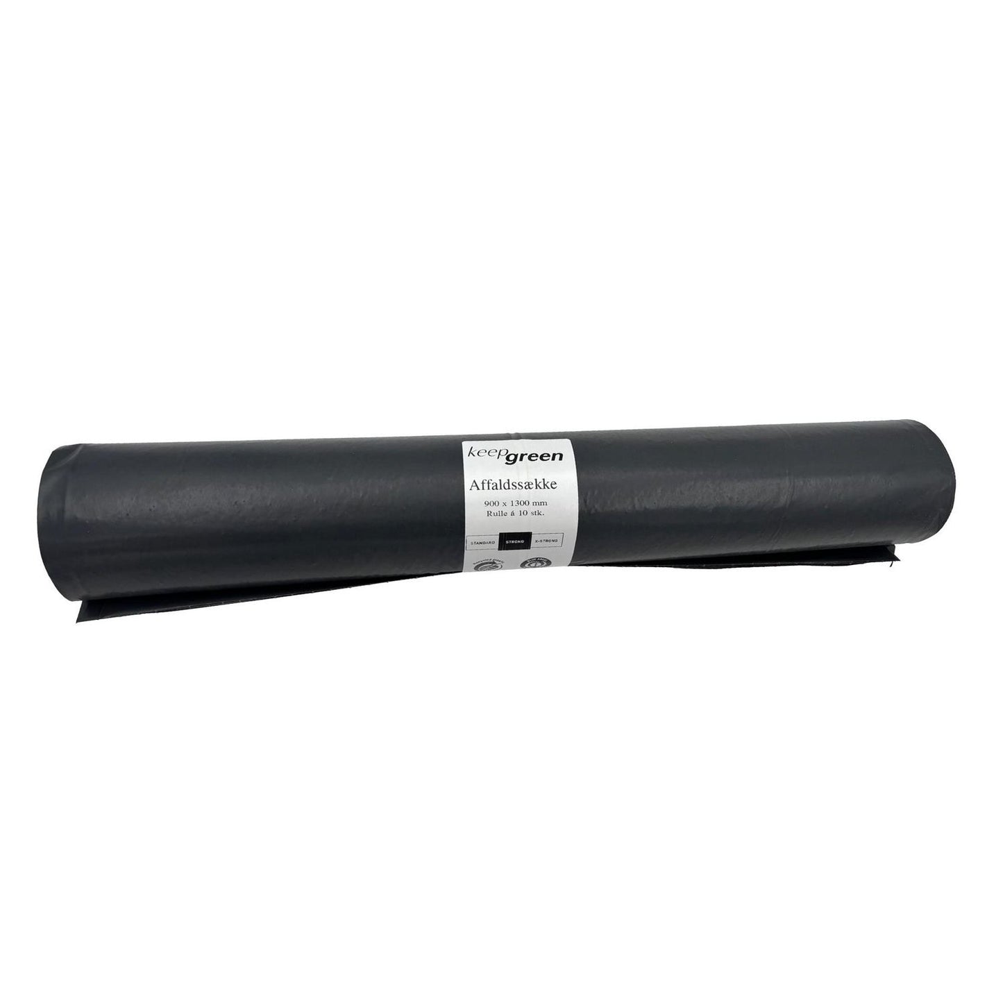 Containersæk KeepGreen 150ltr B900xL1300mm 55my Strong Sort,10 stk/rl