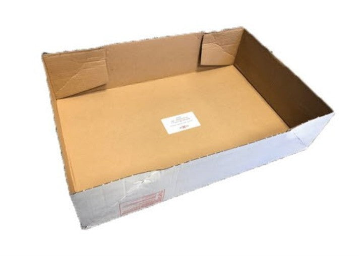 Papkasse låg L593xB387xH146mm bølgepap hvid benyt inderpose,10 stk/bdt