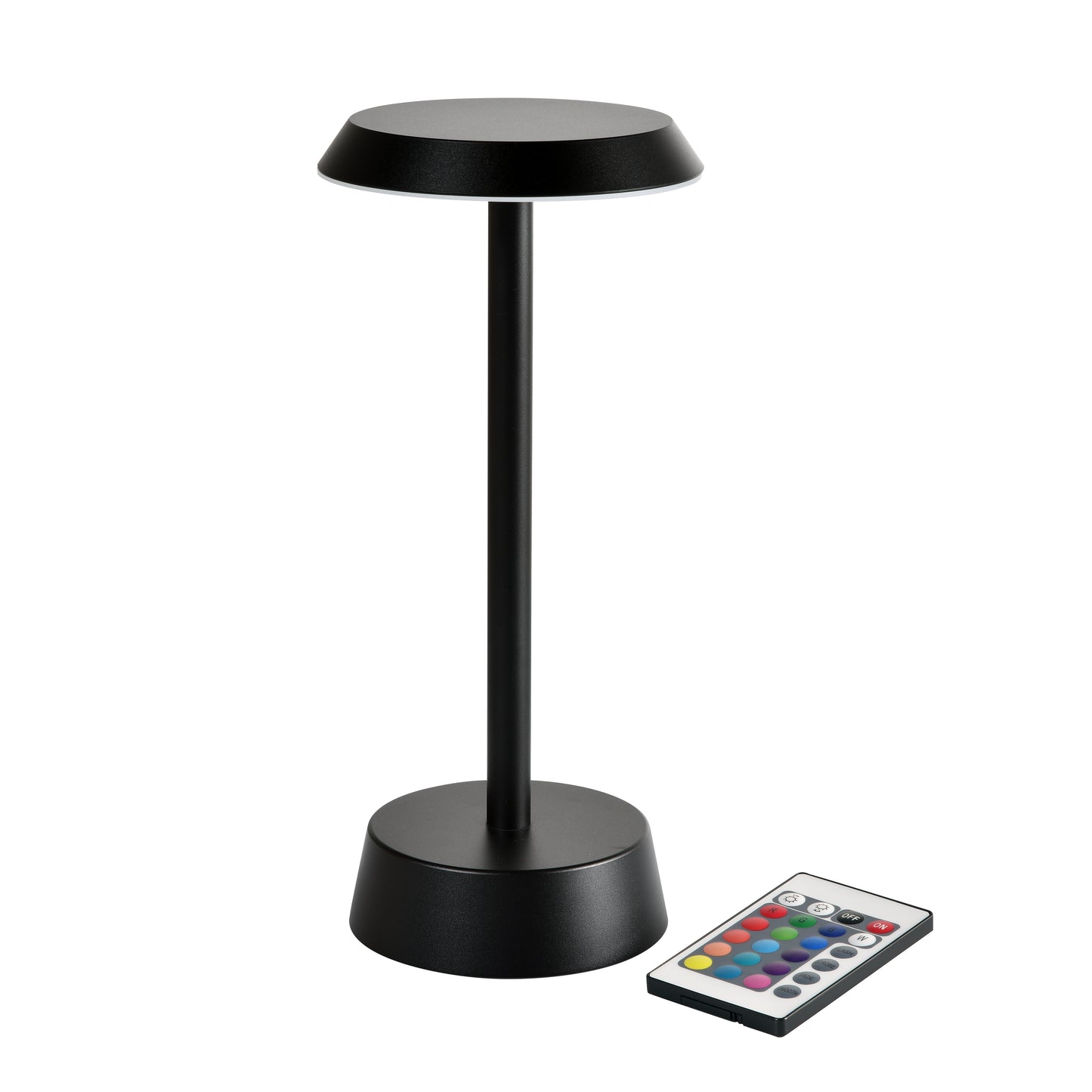 Lampe LED Nour Ø11.9xH26.3cm Med Fjernbetjening Sort,1 stk