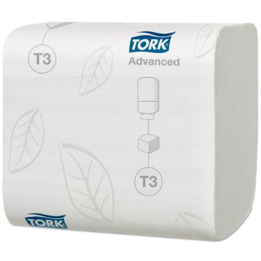 Toiletpapir Tork Advanced T3 2-lag L47.9mxB11cm FSC Hvid i Bulk,36 pk x 252 stk/krt