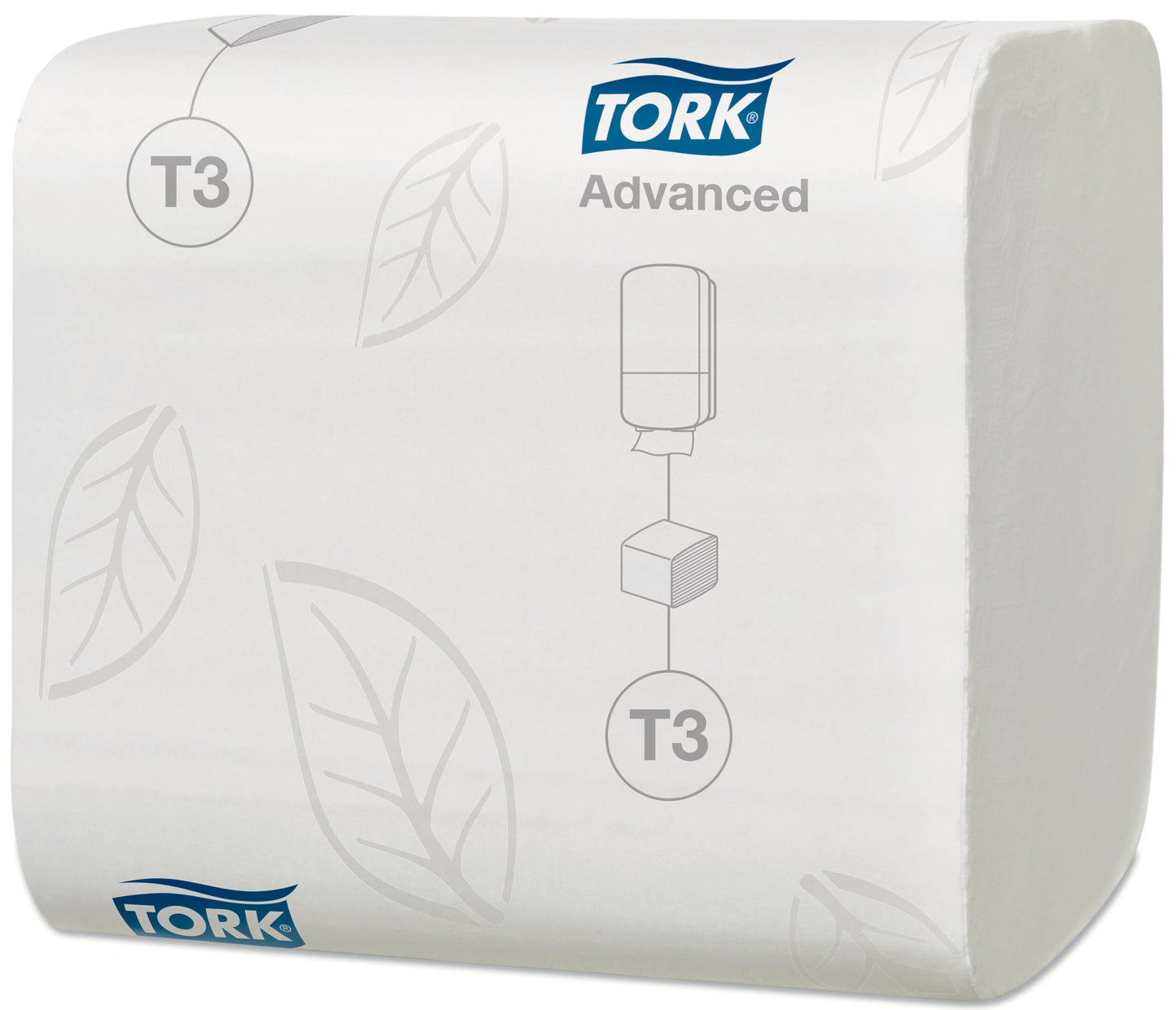 Toiletpapir Tork Advanced T3 2-lag L47.9mxB11cm Hvid i Bulk,36 pk x 252 stk/krt