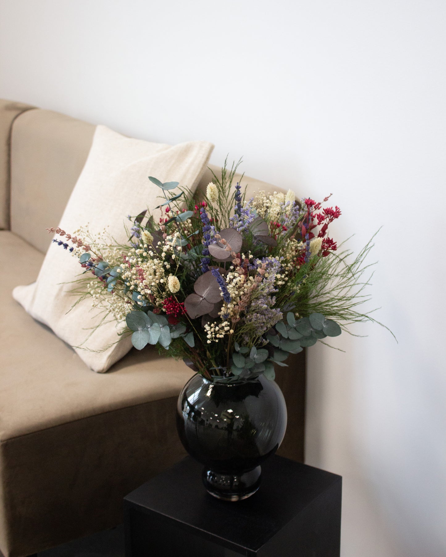 Blomsterbuket Stor Frisk Pust Ø35xH50cm Langtidsholdbar Lyserøde Nuancer,1 stk