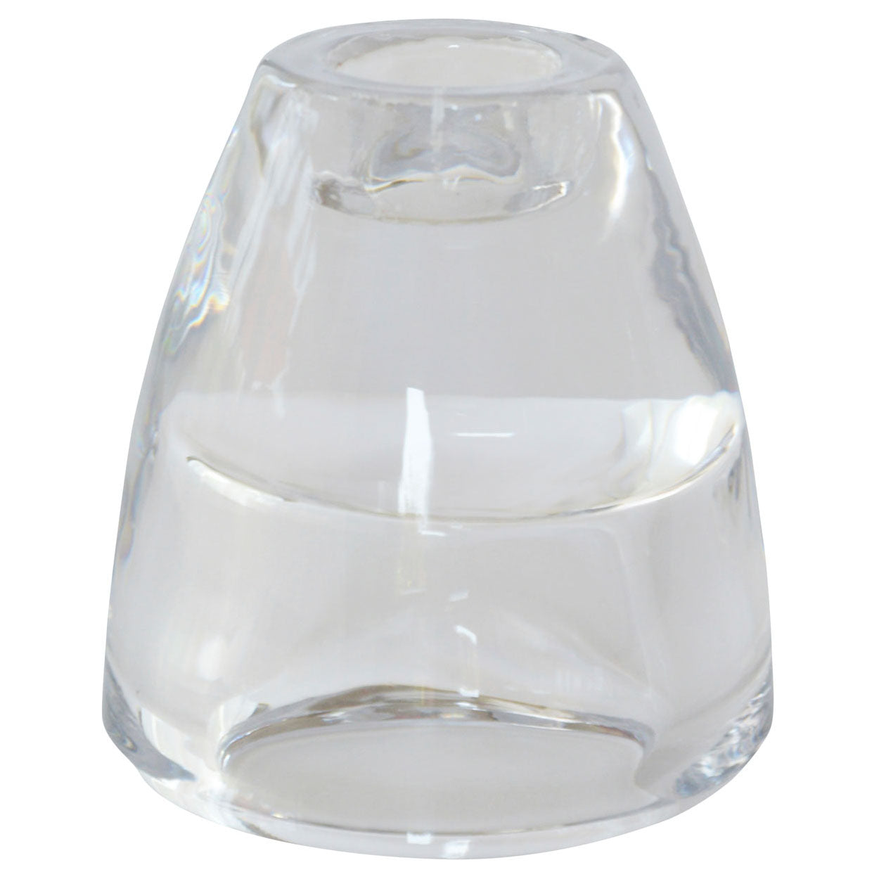 Lysestage 2-i-1 Ø7xH7.5cm Til Fyrfadslys/Stagelys Klar,6 stk/pk