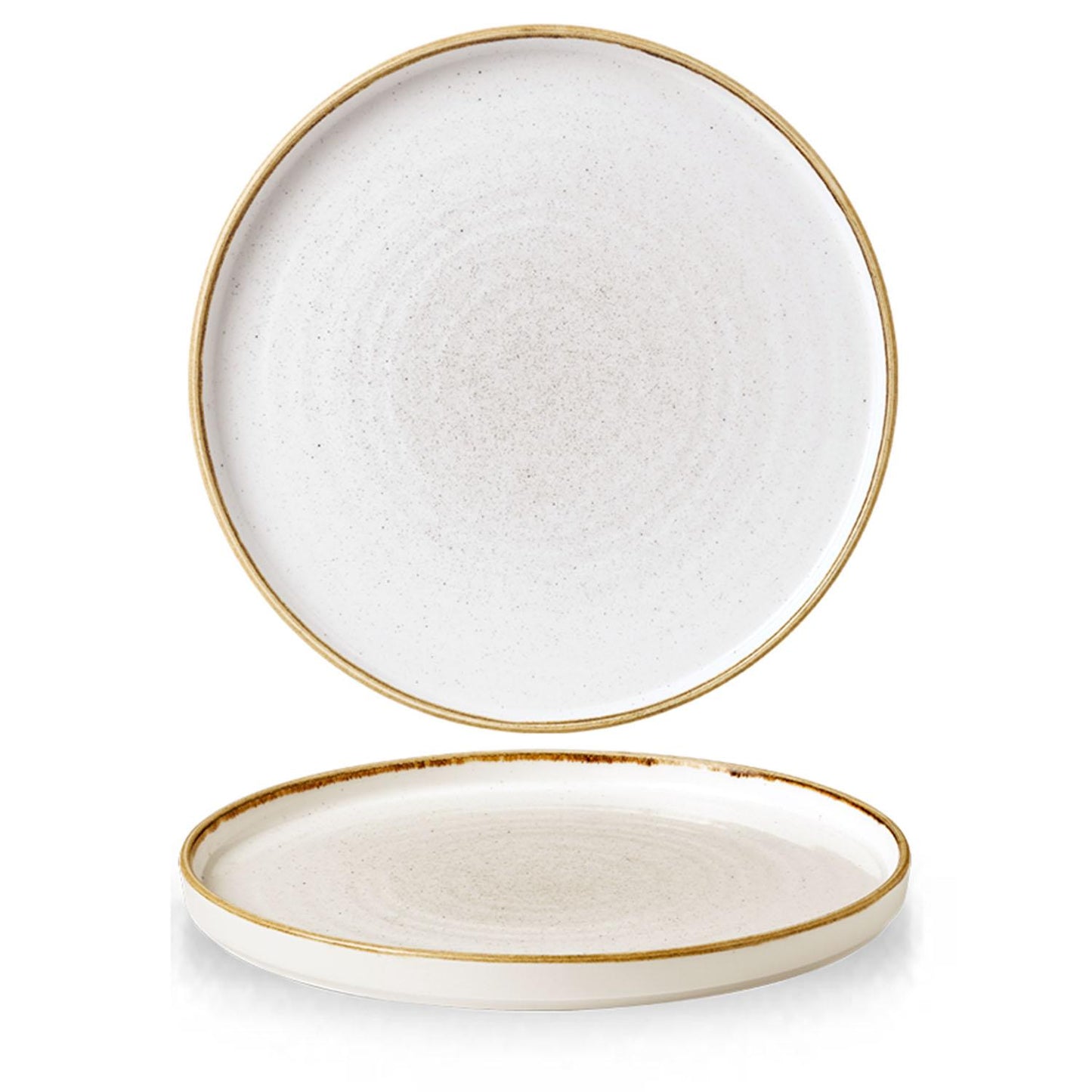 Stonecast Tallerken Flad Ø15,7 cm Vanilje Porcelæn med Kant – 6 stk