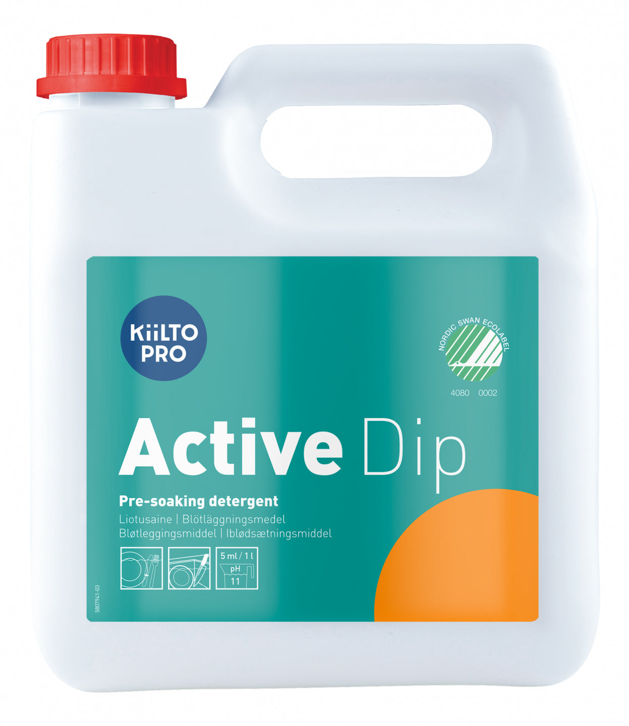 Maskinopvask Iblødsætning Pulver Kiilto Pro Active Dip 2.7kg Svanemærket u. Klor,3 dnk x 2.7 kg/krt