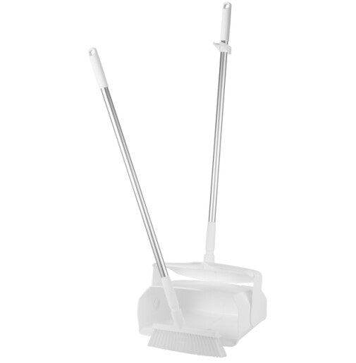 Fejebakke Vikan langskaftet 1120mm PP/Metal med Kost og Lukket beholder Hvid,1 stk