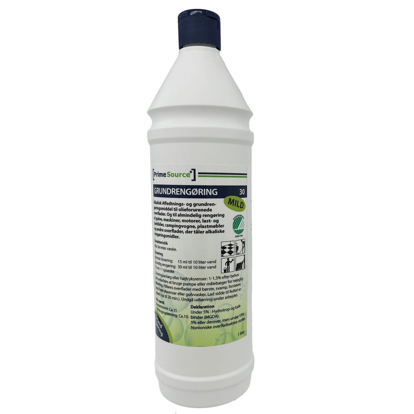 Grundrengøring Gulv/Ovfl Prime Source Mild 30 1ltr Svanemærket u Parf. Man/Mask,1 ltr/fl