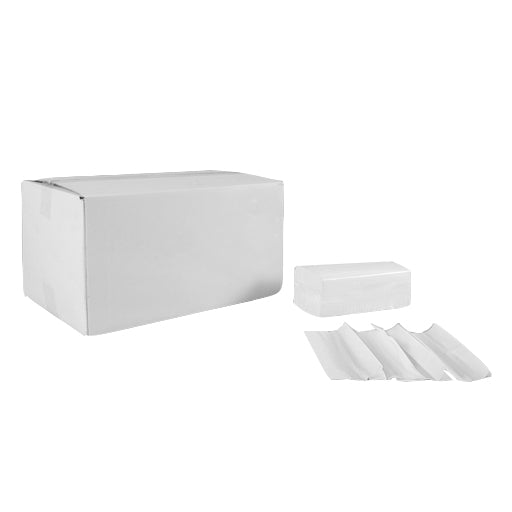 Håndklædeark C-Fold 2-lag L31xB22.2xD9.5cm Nyfiber Hvid,15 pk x 162 stk/krt