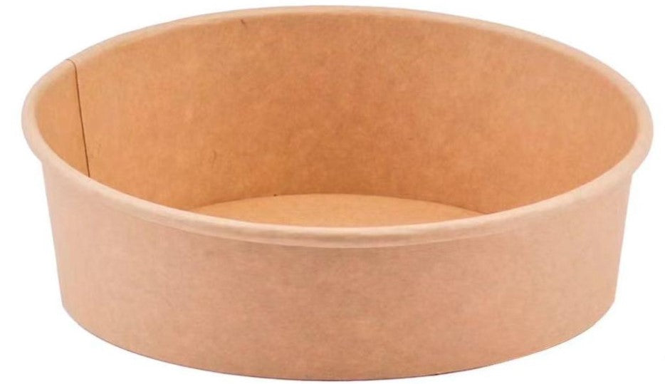 Salatskål Catersource Rund 900ml Ø185xH50mm Pap/PE Brun,50 stk/ps