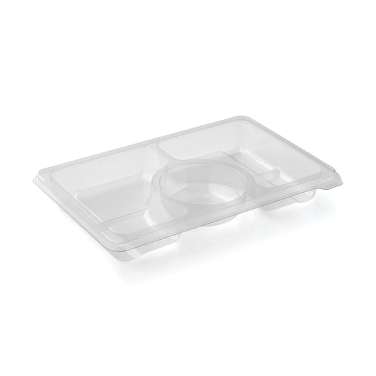 Bakke Zen Tapas 3-rum Rektangulær 312/312/130ml L250xB166xH33mm RPET Klar,60 stk/ps