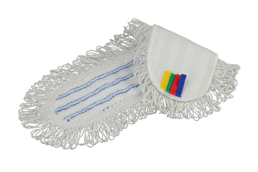 Moppe Velcro Kombi 60cm Microfiber med Løkker Hvid Våd,5 stk/pk