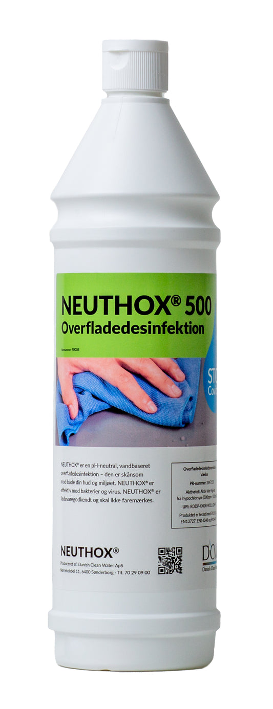 Desinfektion Neuthox 1ltr med Hypoklorsyre 500ppm uden Sprit Fødevaregodkendt,1 ltr/fl