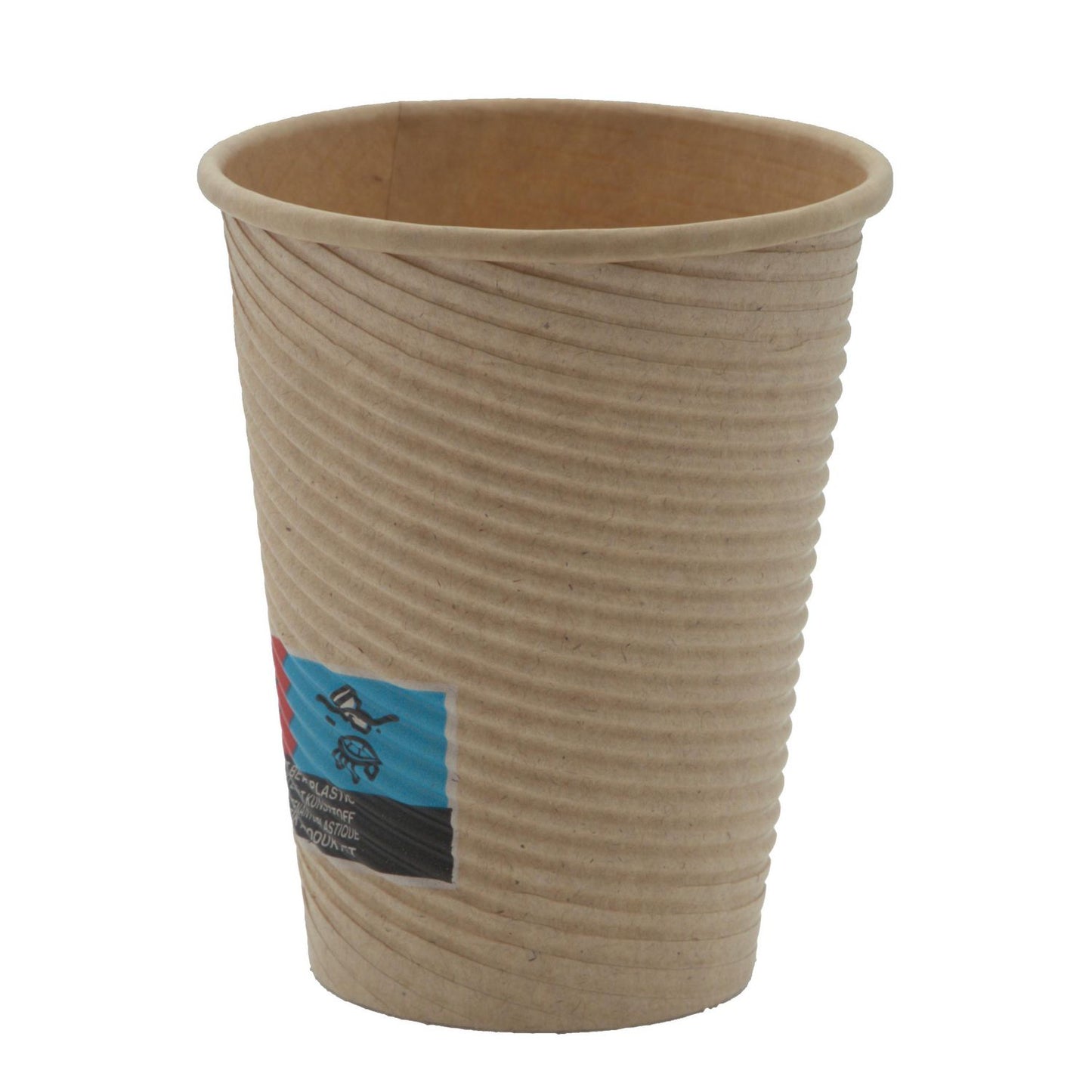 Kaffebæger Pap Ø80xH95mm 25cl 8oz Rippled Light Brun,50 stk x 1 stk/ps