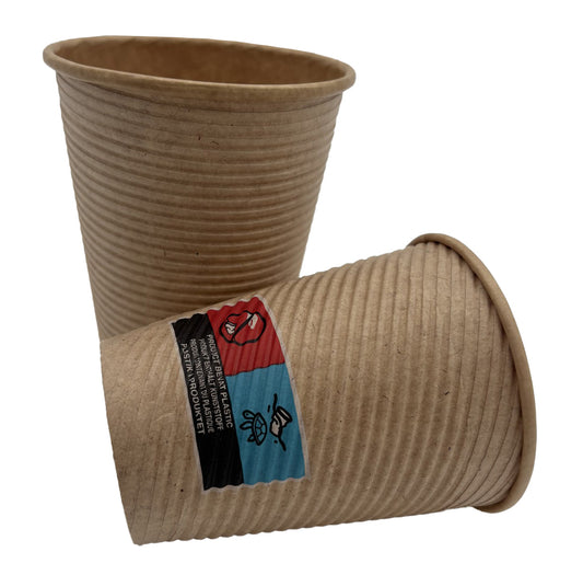 Kaffebæger Pap Ø90xH110mm 30cl 12oz Rippled Light Brun,50 stk/ps