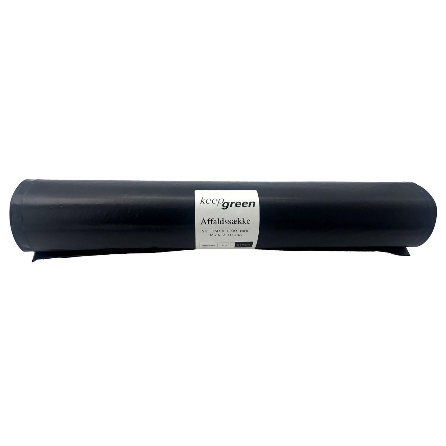 Sæk KeepGreen 125ltr B750xL1150mm 70my Ekstra Strong Sort,12 rl x 10 stk/krt