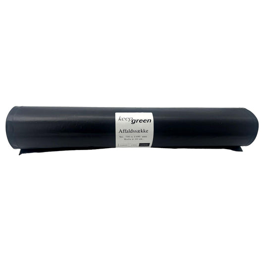 Sæk KeepGreen 125ltr B750xL1150mm 70my Ekstra Strong Sort,12 rl x 10 stk/krt