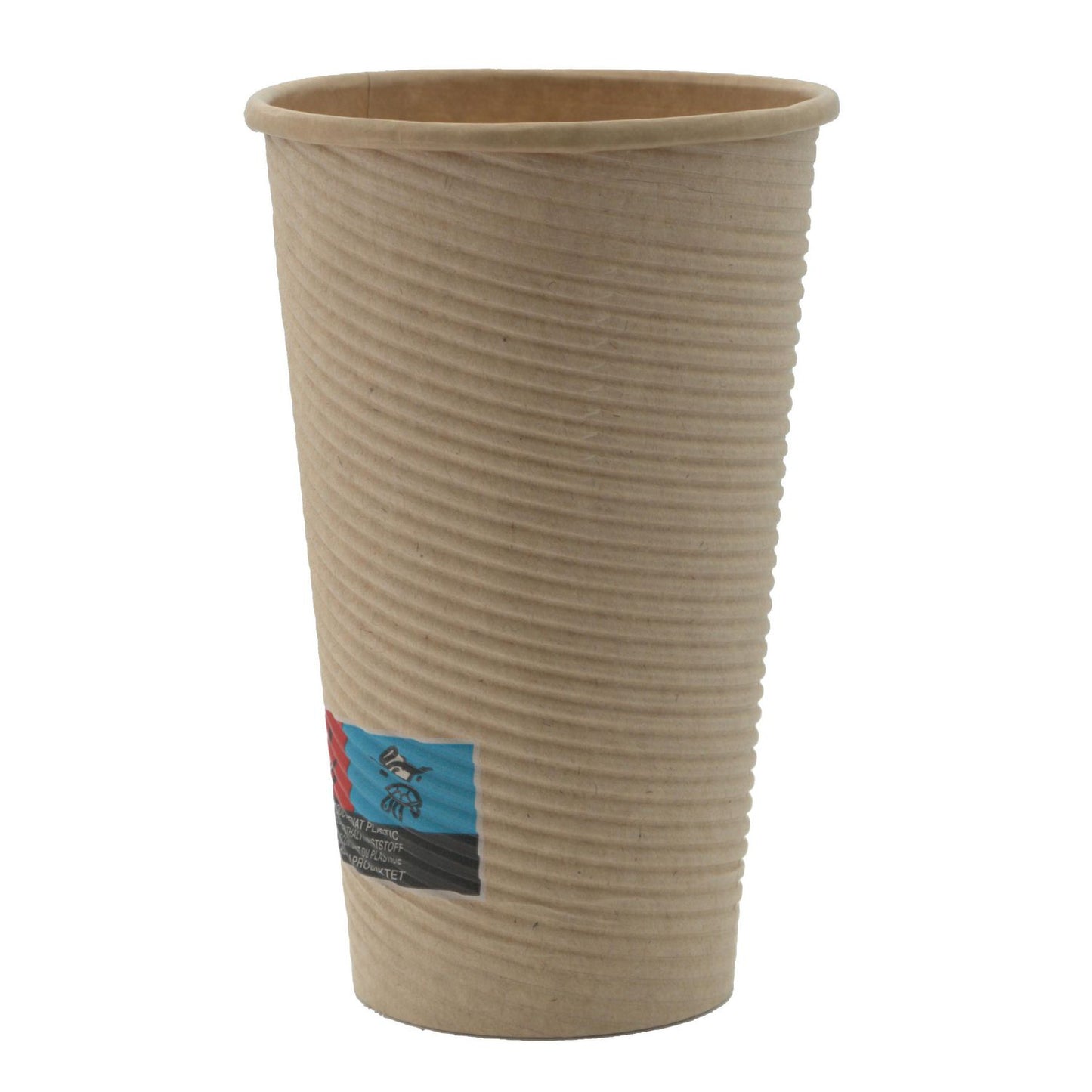 Kaffebæger Pap Ø90xH135mm 40cl 16oz Rippled Light Brun,50 stk x 1 stk/ps