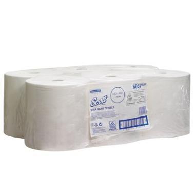 Håndklæderulle Scott Airflex 1-lag 304 m Hvid,6 rl/krt