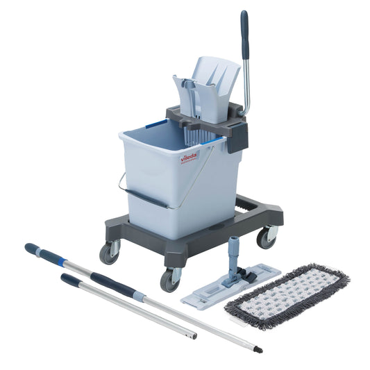 Rengøringsvogn/sæt Gulv UltraSpeed Pro på Chassis med 25ltr Spand/Moppe/Skaft,1 sæt/krt