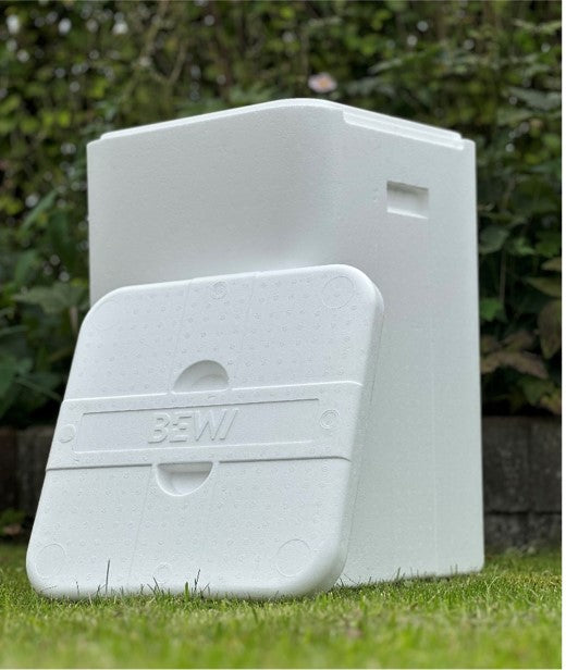 Grøntsagstønde Firkantet Termo L60.5xB39.5xH39.5cm EPS Med Låg Hvid,1 sæt