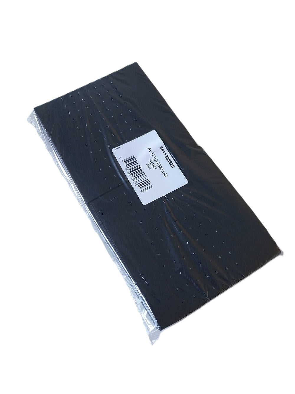 Universalklud 38x38cm 110g Öko-tex Sort,20 stk/ps
